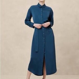 Banana Republic Teal Long Sleeve Dress